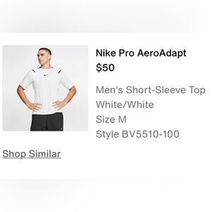 Nike White AEROADAPT Slim Fit Performance Tee
